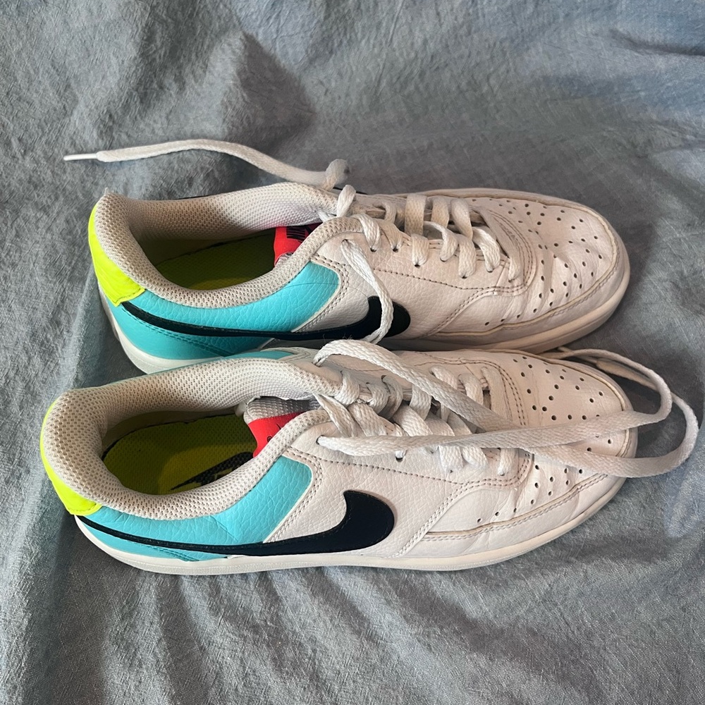 Nike White and Neon Sneakers - Picture 2 of 8